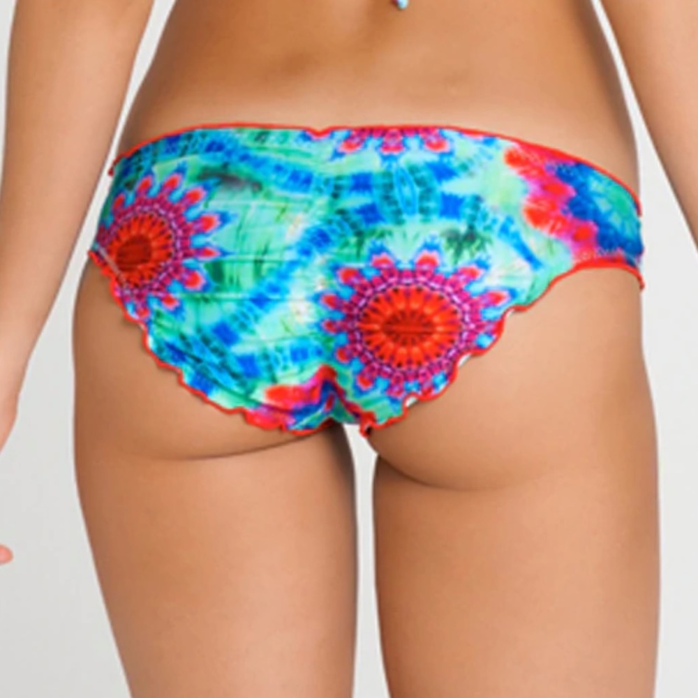 Luli Fama Beach Fever Tie Dye Full Ruched Bottom Medium